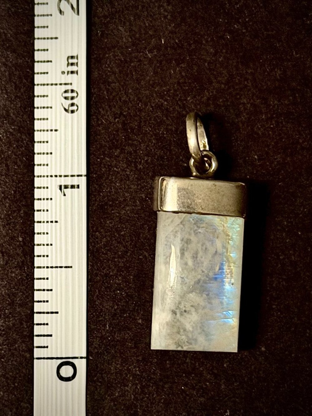 Blue Flash Rainbow Moonstone Silver Pendant Gemstone Jewelry